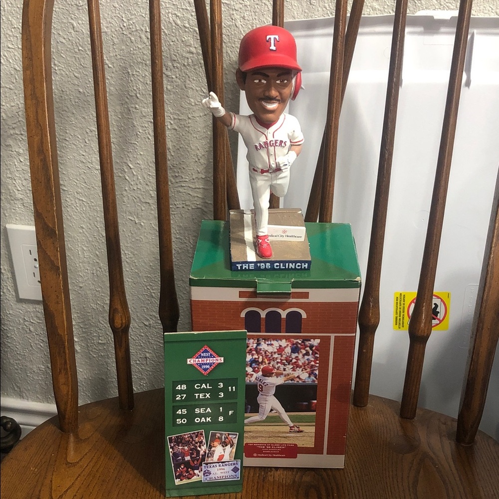 Vintage Texas Rangers Red-Accented Baseball Bobblehead
